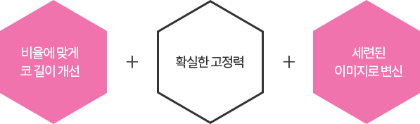 비율에 맞는 코 길이고정, 확실한 고정력, 세련된 이미지로 변신